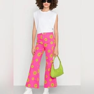 Free People Youthquake Printed Crop Flare Sz 24